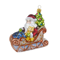 Julgranskula Tomte på släde