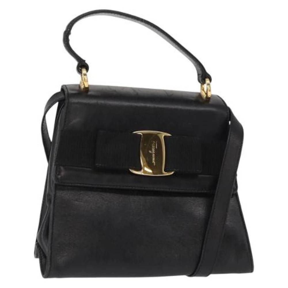Salvatore Ferragamo Pre-owned Pre-owned Håndtaske - Vintage - Dame - Sort - ONE SIZE - Læder