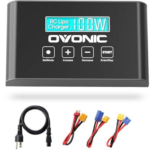 OVONIC Mate1 Lipo batteriladdare 100 W 10 A 1s-6s smarta RC-batteriladdare med XT60 balansladdare kompatibel med 1-6s LiPo/liv, 3-18S NiMH (uppgraderad version - utan balansbräda)