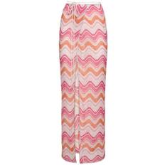 Lurex Micro-wave Wrap Long Skirt - multi - L