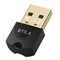 Uppgradera Bluetooth-adapter 5.4, USB Bluetooth-dongel för PC, Bluetooth-minne för mus, tangentbord, hörlurar, mobiltelefon, surfplatta, kontroller, stöder Windows 11/10/8.1/7