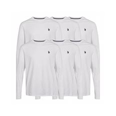 U.S POLO ASSN 6pak langærmet t-shirt i hvid til herre | Regular fit |