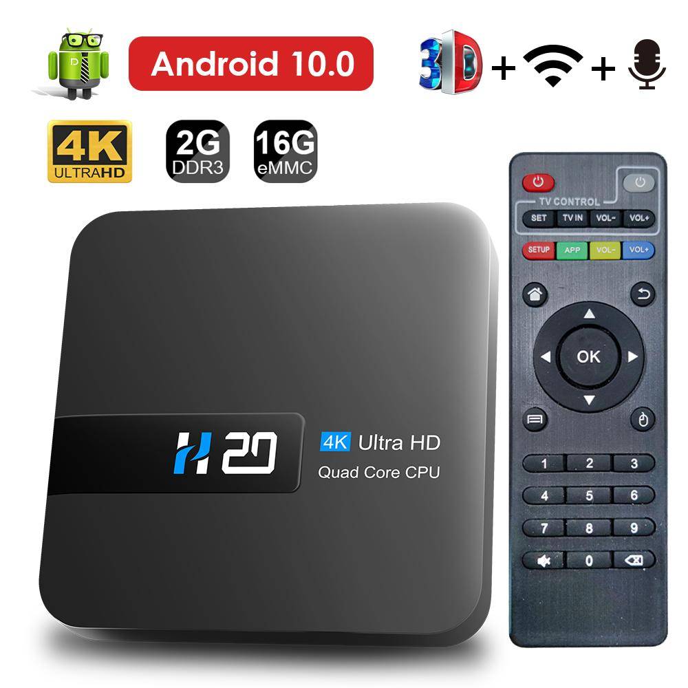 H20 Smart Android TV-box Android 10.0 2GB 16GB 4K HD H.265 Mediaspelare TV-box Android 3D Play Store Mycket Snabb 1080P Set-top-box