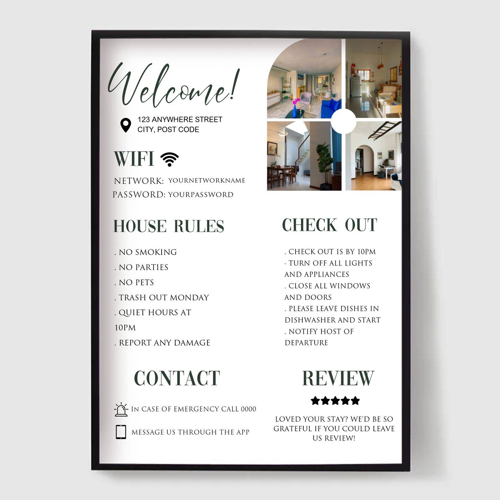 Personlig Poster - Anpassad Airbnb Skylt 4