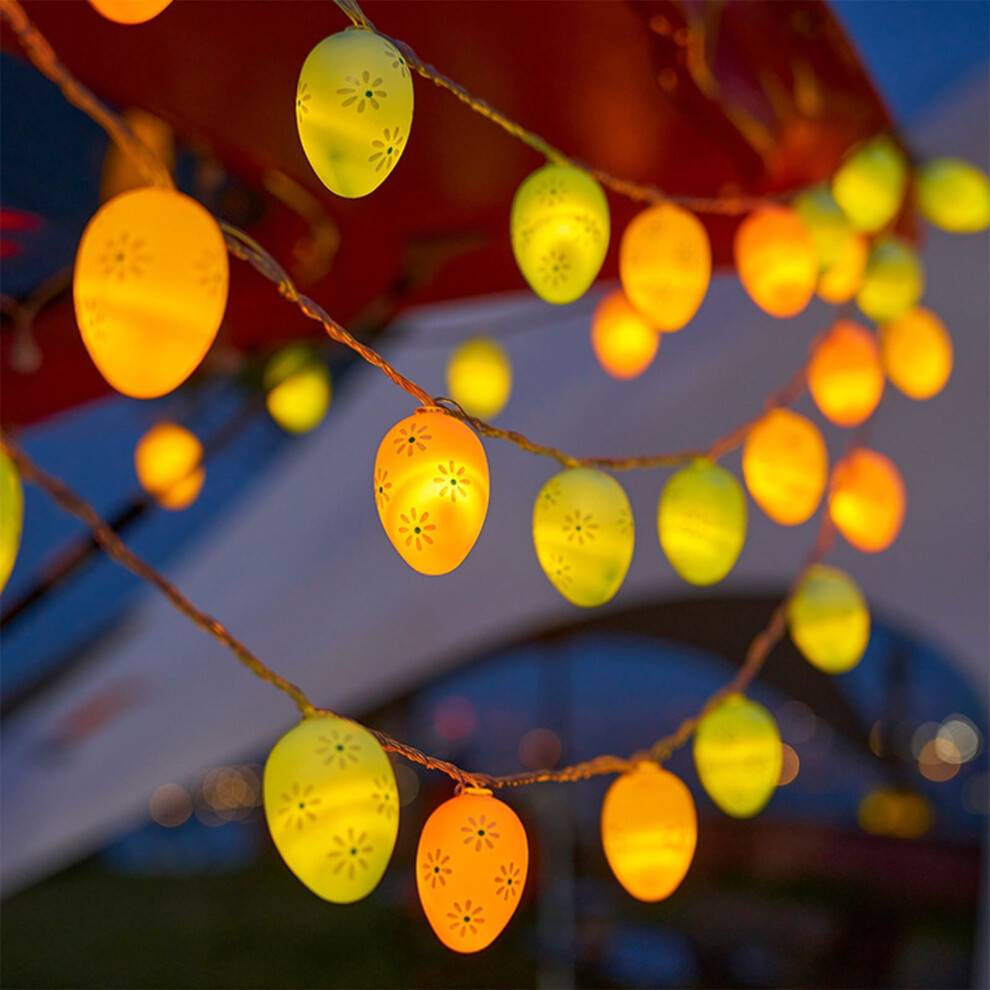 Lumoza LED-påskäggsljusslinga 3 meter 3 meter pastellvit
