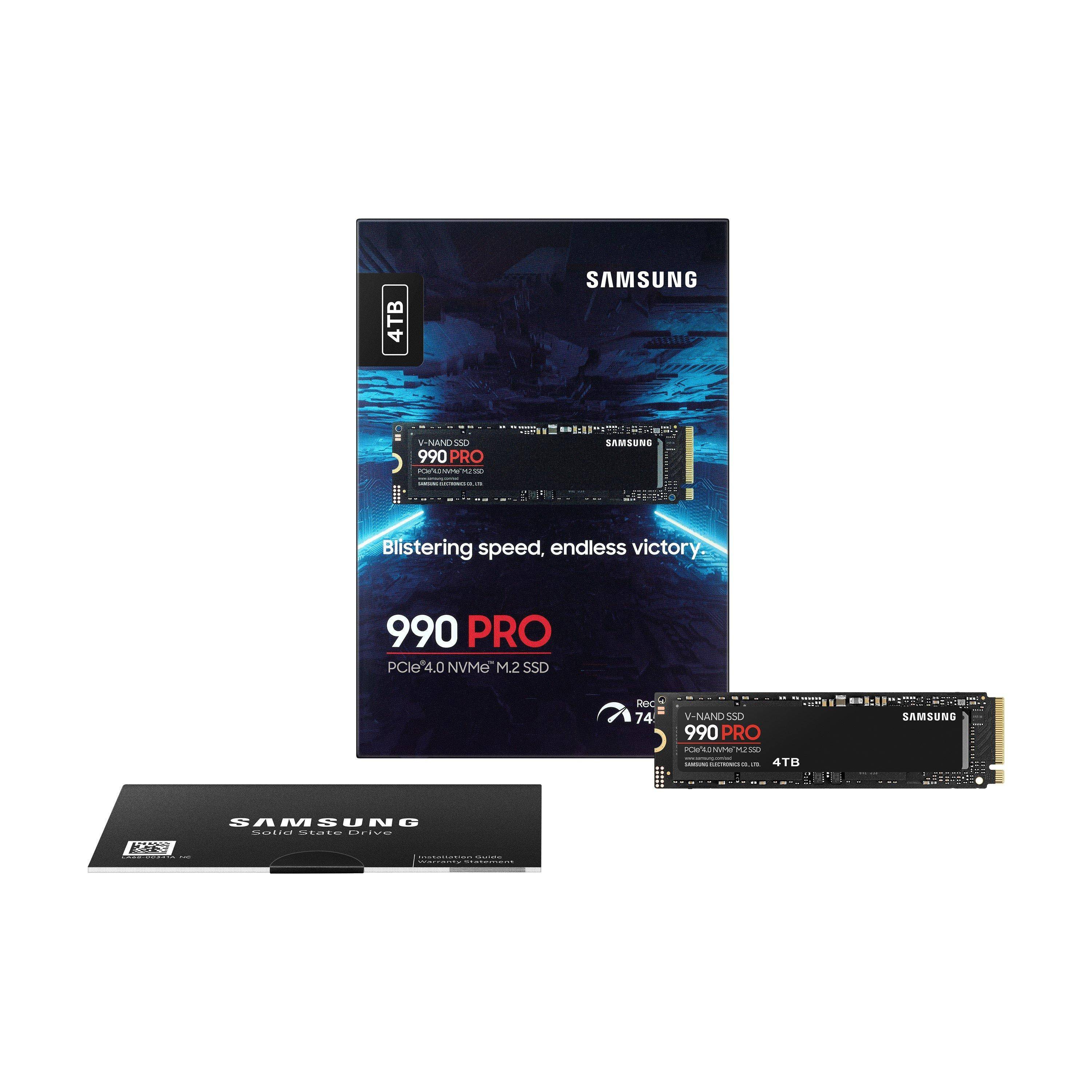 Samsung 990 Pro Nvme M.2 Ssd 4 Tb Pcie 4.0 7450 Mb/S Read 6900 Mb/S Write Internal Ssd