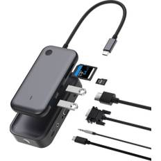 SiGN USB-C-hub med trådlös HDMI-förlängare, sändare och mottagare - Svart
