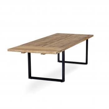 Matbord 210 cm oljad vildek, svart U-ben