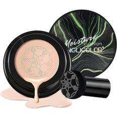 Mushroom Head Air Cushion CC Cream Foundation Concealer Nude Makeup Moisturizing Brightening Pigment Liquid Foundation, Skin Tone Makeup Base BB Volle Deckkraft für Make-up (Natürlich B)