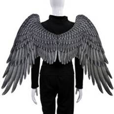 3d änglavingar demonvingar vuxen/barn cosplay rekvisita stora svarta vingar halloween mardi gras temafest kostym tillbehör - Svart