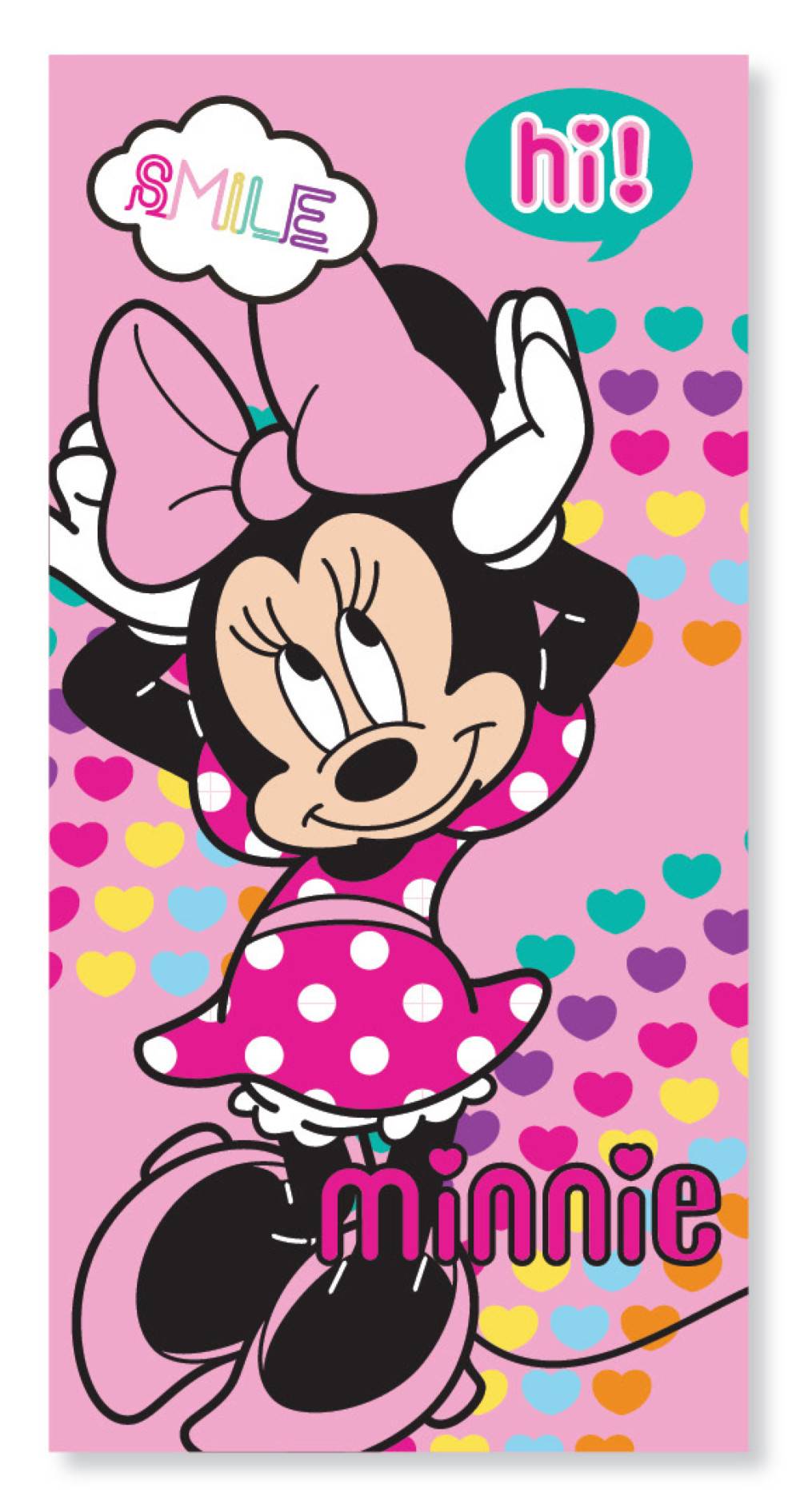 Disney Mimmi Pigg Hearts Badhandduk, Strandhandduk 70x137 cm