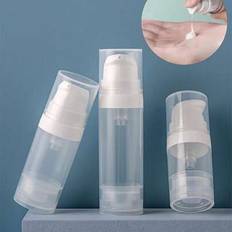 5/10/15ml 1/2/3/4/5/6pcs Airless Pump Bottles,Clear Airless Cosmetic Cream Pump Bottle, Bottles Travel Cosmetic Containers, For Lotion Essence Shampoo - Multicolor - 10ml,5ml,15ml