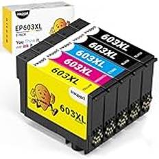 iNKPAD 603XL bläckpatroner i flera paket kompatibla (stor kapacitet) för Epson 603/603XL sjöstjärna, XP-2100 XP-2105 XP-3100 XP-3105 XP-4100 XP-4105 WF-2810 WF-2870