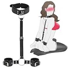 BDSM Bondages Sexleksaker för Par Extreme Sex - Shackles Bondage Set Sexleksaker för Kvinnor med SM Justerbara Lädertextur Handbojor och Krage, Bdsms Erotiska Leksaker för Kvinnor Män Sexspel i Sängen