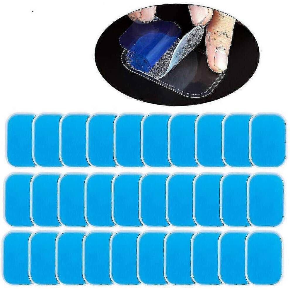 60 EMS Gel Pads Erstatning til Mavetrænere, 0,8 mm Hydrogel, Selvklæbende, Genanvendelige, Kompatibel med de fleste EMS Stimulation