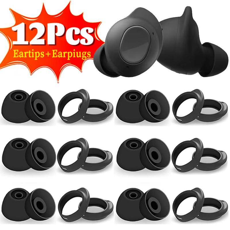 6/3 Par för Samsung Galaxy Buds FE Trådlösa Öronproppar Vingtippar Silikon Öronproppar Anti-halk Örontips Öronkrokar för Galaxy Buds FE