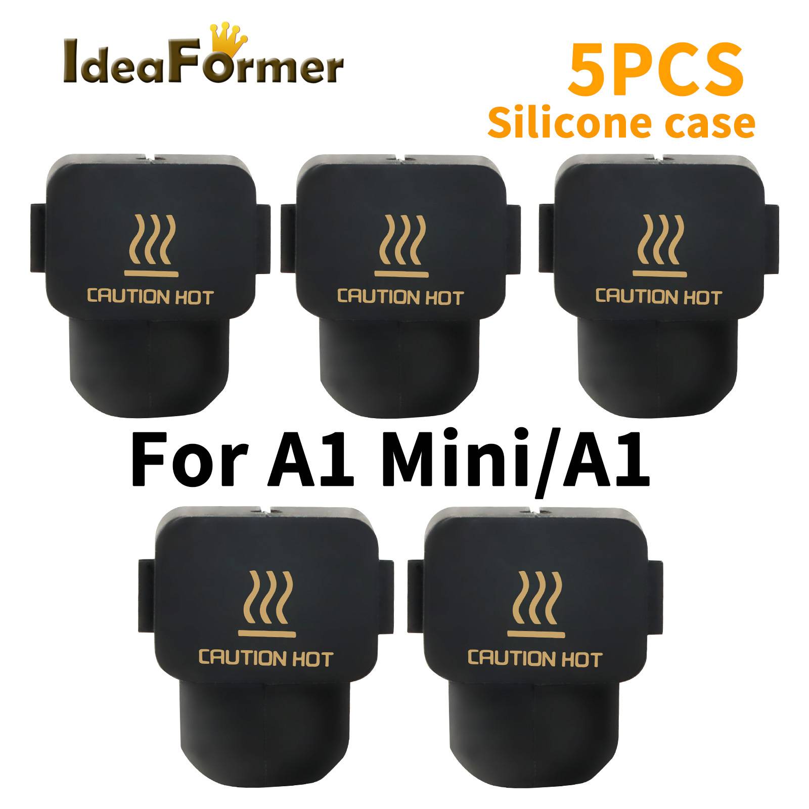 For Bambu Lab A1 Mini Hotend Heating Block Cover Black Silicone Sock For Bambulab A1 Mini Silicone Sock A1 Mini Silicone Sock .