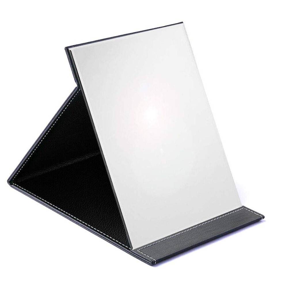 Makeupspejl til sminkebord med blødt polstret betræk, foldbart design, bærbart makeupspejl, justerbart stativ, HD-spejl, afspejler dit sande