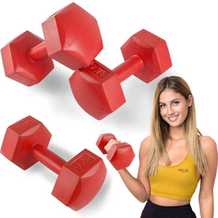 4FIZJO HEXAGONALA Hantlar - 2 st Röda 3 kg