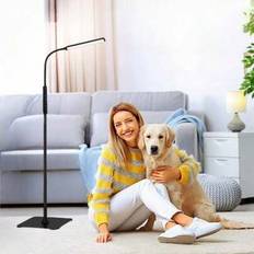 1st modern golvlampa med fjärrkontroll, lätt LED-läslampa golvstående, 3 färger och 10 ljusstyrkor Dimbar svanhalslampa, med [1H timer] Lämplig för ar - Svart och Vitt (Multi-size)