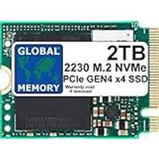 Globalt minne 2 TB M.2 2230 PCIe Gen4 x4 NVMe solid state-enhet (SSD) för bärbara datorer/stationer/servrar/arbetsstationer/moderkort