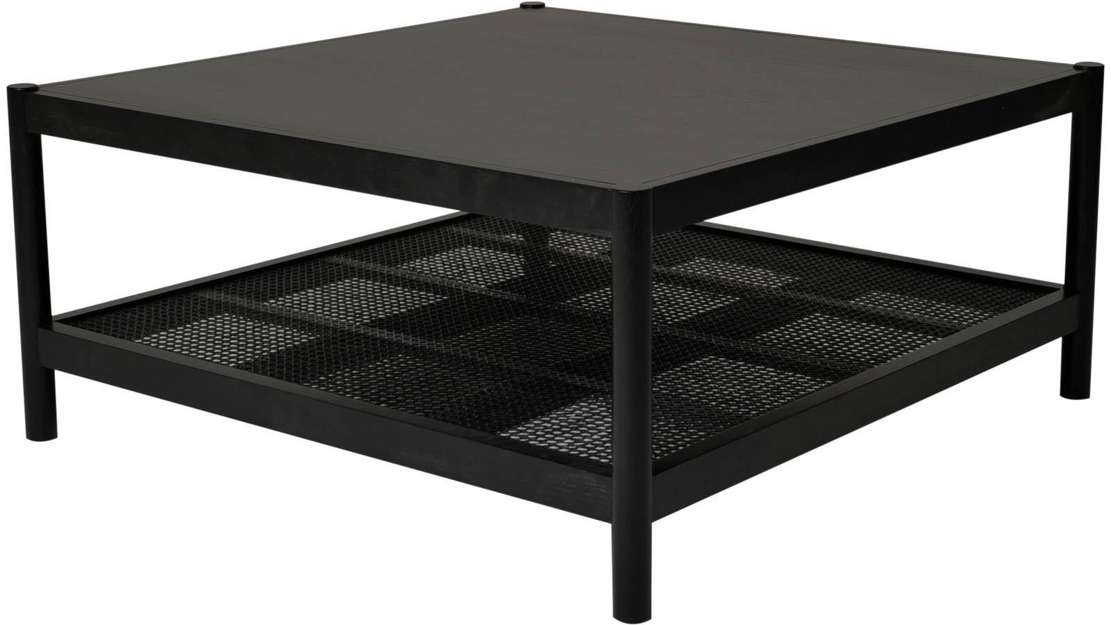 RAFFELS Soffbord, svart, ek, 90x90