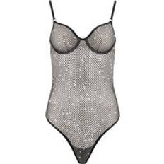 Bluebella Noor Sheer Mesh Bodysuit Black - Size 65G