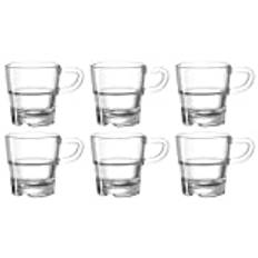 LEONARDO HOME Senso Espressokopp, espressomugg med handtag, diskmaskinssäkra espressoglas, set om 6, 70 ml, 024012