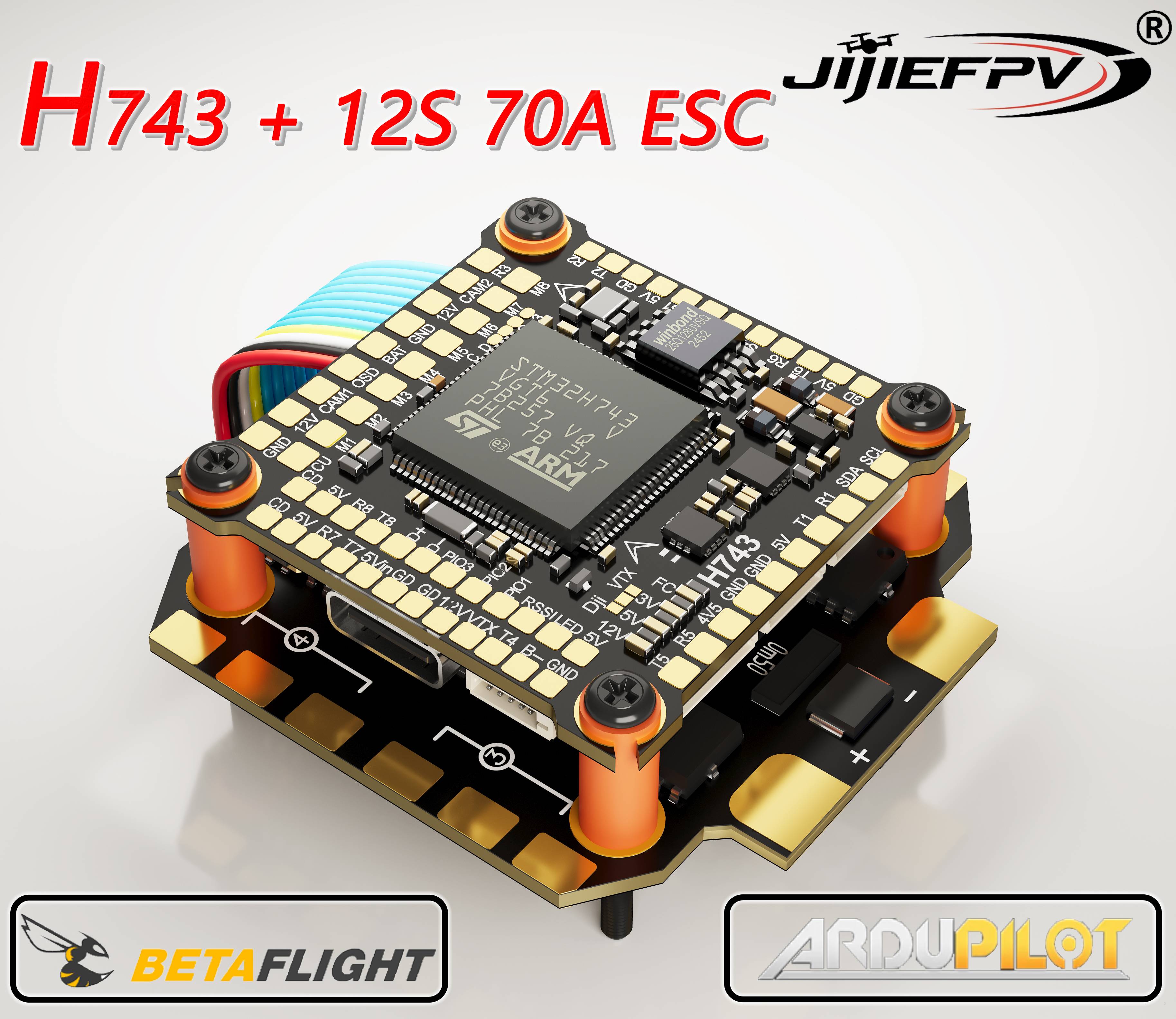 H743 Flight Controller Support BetaFlight Ardupilot FC H743 Stack 12S 70A 4in1 ESC For 5inch DJI RC FPV Freestyle Drone DIY Part