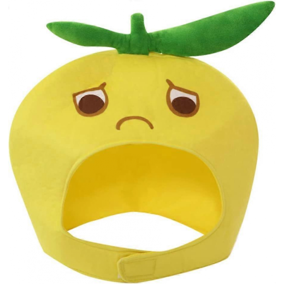 Citronhat Plysfrugthat Nyhed Hovedbeklædning Hovedbeklædning Cosplay Kostume Fotorekvisit til Frugttema Festartikler