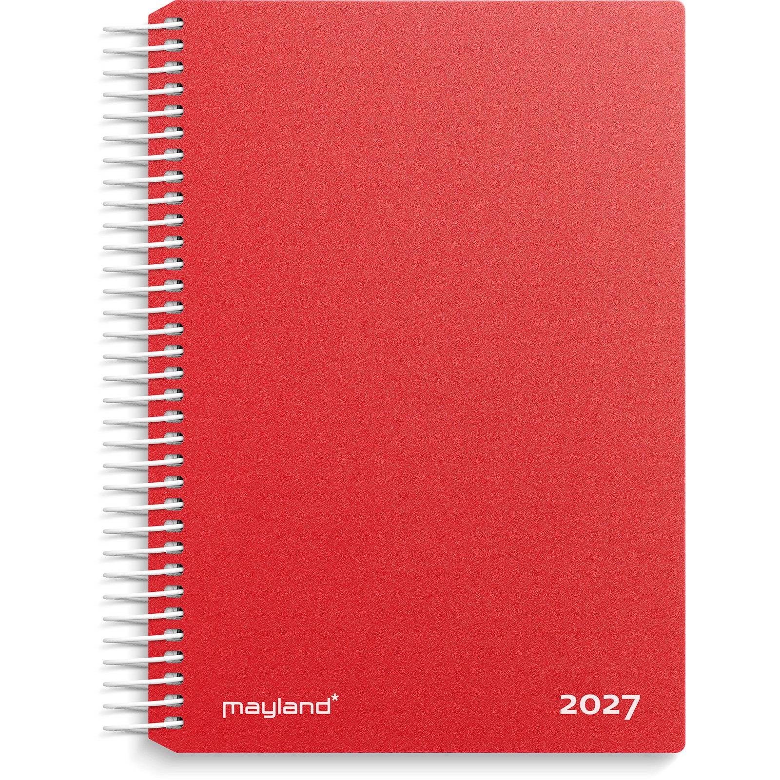 Dagkalender rød PP-plast 2027