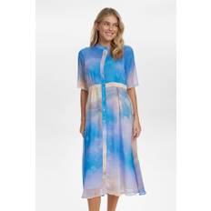 NÜMPH - Nukyndall Ss Skye Dress - Cerulean - 34 - Blå - Dress