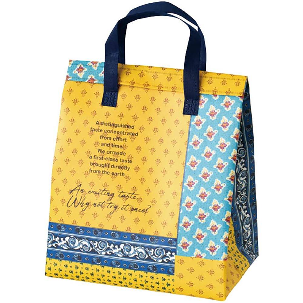 HEADS Insulated Cooler Bag 30 x 35 x 20 cm Yellow Vintage Fabric Cool Bag Ete Simple Cooling HEADS 10-Pack VFE-3CB
