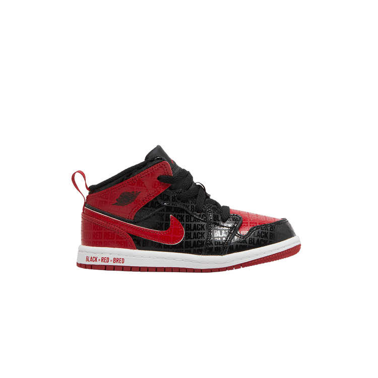 Jordan 1 Mid Black + Red = Bred (TD) - US 8