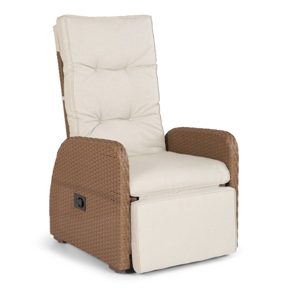Sunfun Luna justerbar loungestol med hynde rattan