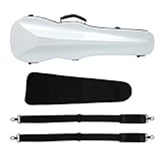 4/4 Fiol Triangellåda Kolfiber Violinlåda Ultralätt Fiolväska Fiol Resväska Violininstrumentfodral(White)