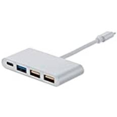 4-i-1 typ C multiadapter för Samsung Galaxy A80 Smartphone Hub 2 USB 2.0-portar 1 USB 3.0-port (silver)