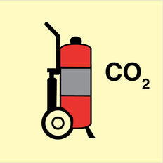 Wheeled fire extinguisher CO2 150 x 150 mm
