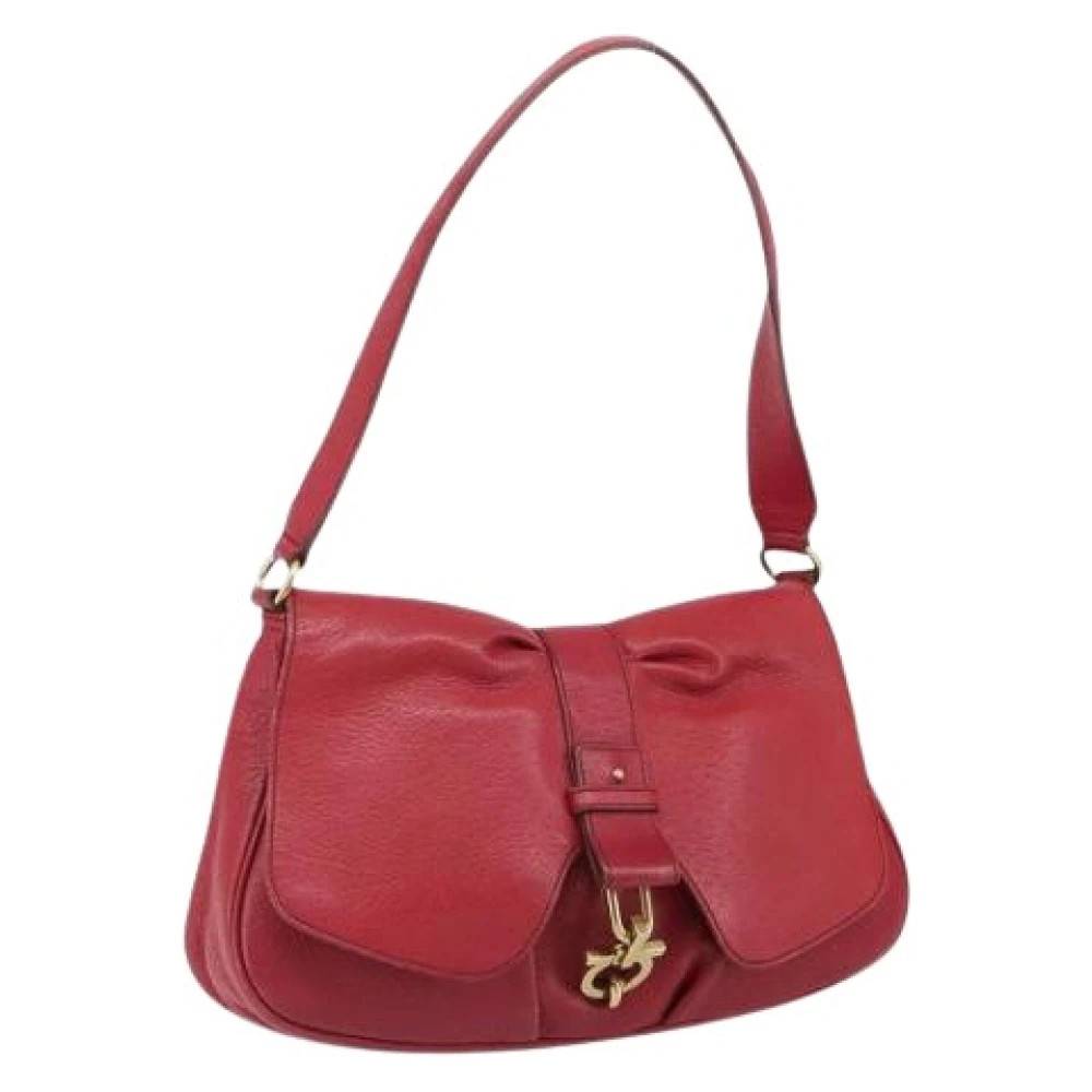 Salvatore Ferragamo Pre-owned Pre-owned Læder Skuldertaske - Vintage - Dame - Rød - ONE SIZE - Uld