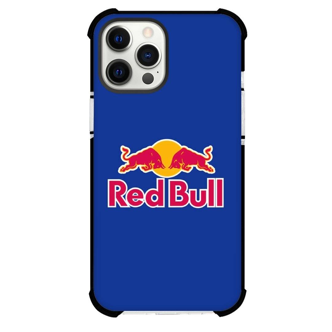 Red Bull Phone Case For iPhone Samsung Galaxy Pixel OnePlus Vivo Xiaomi Asus Sony Motorola Nokia - Red Bull Logo On Blue Background.
