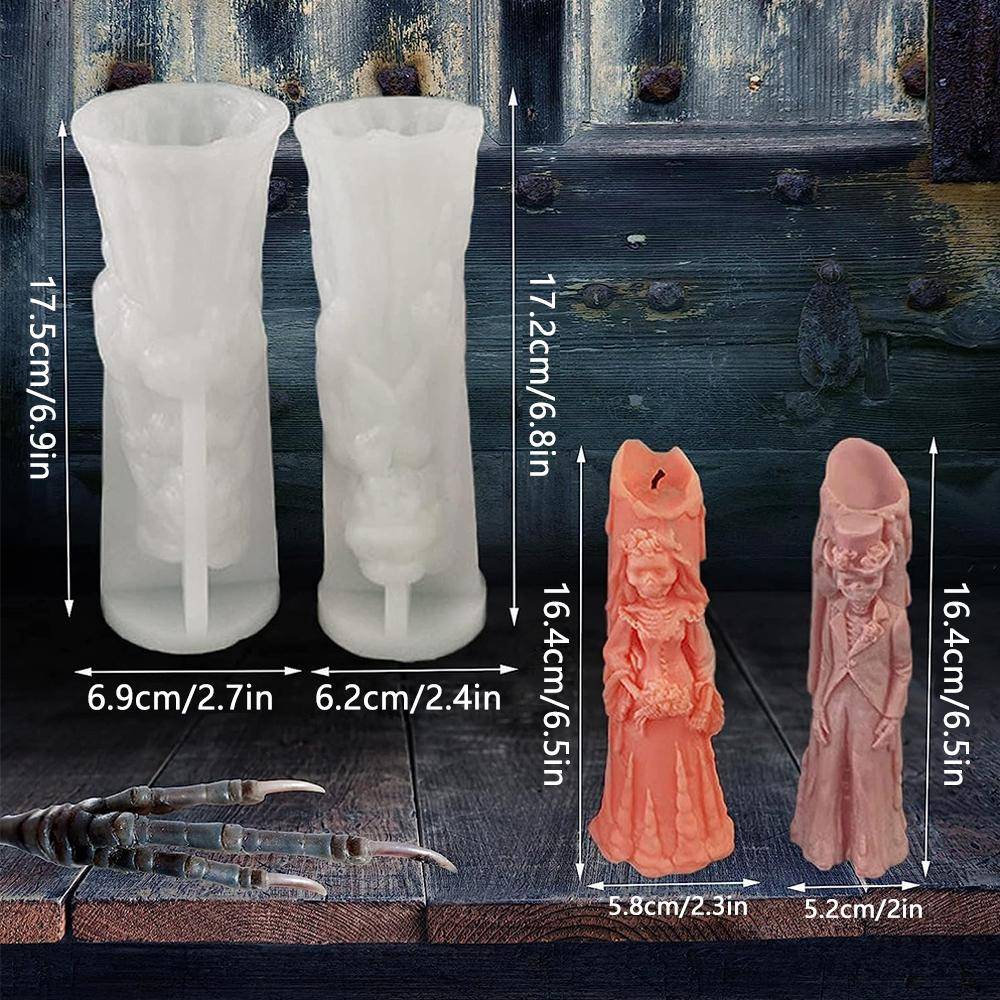3D Creative Halloween Silikon Dödskalle mögel Vax smälter mögel Gör själv hantverksdekorationer