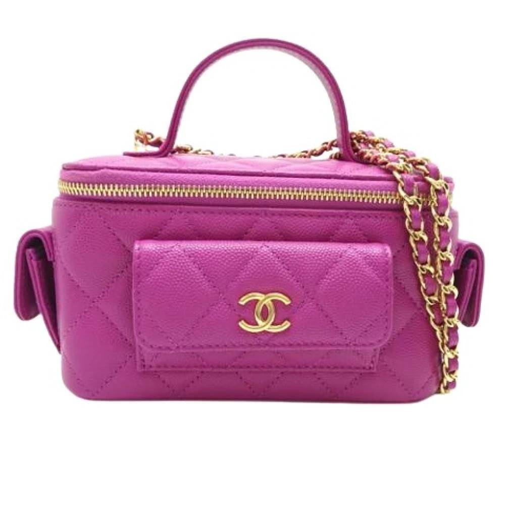 Chanel Vintage Pre-owned Vintage Mini Skuldertaske - Vintage - Dame - Lilla - ONE SIZE - Uld