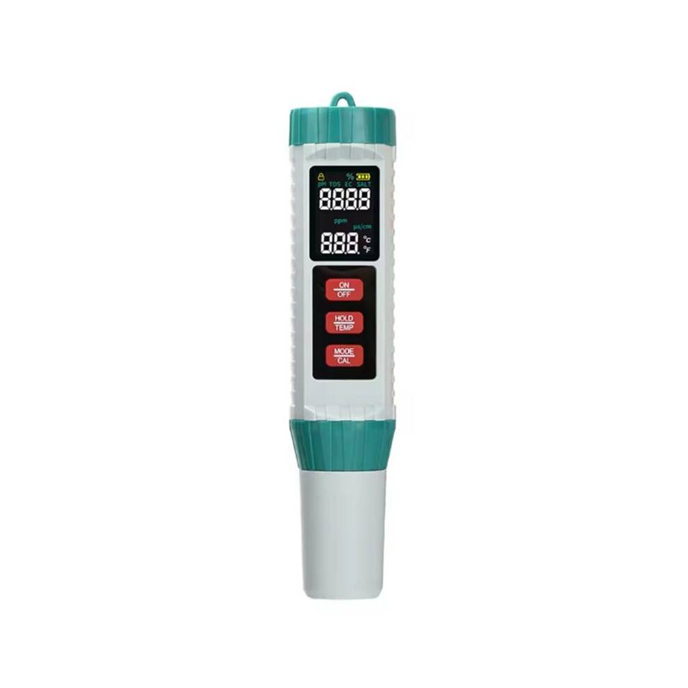 Digital Chlorine Meter PH Tester 5 in 1 PH/EC/TDS/SALT/TEMP Tester Water Quality Analyzer for Swimming Pool Detector