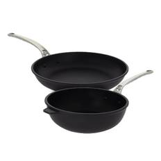 de Buyer Choc Extreme Pfanne + Sauteuse im Set / mit Antihaftbeschichtung - Aludruckguss - Schwarz