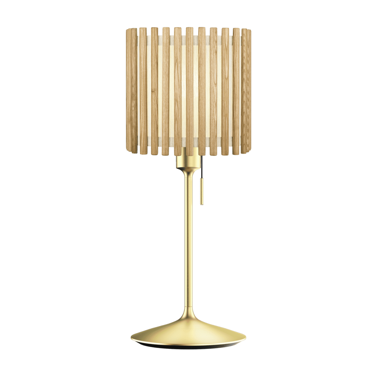 Komorebi Square bordlampe, egetræ og børstet messing look • UMAGE