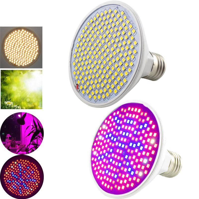 200 Led Full Spectrum Plant Grow light Tillväxtlampa LED-lampor Grönsaksodlingslåda Tältbelysning Växthus E27 Socket