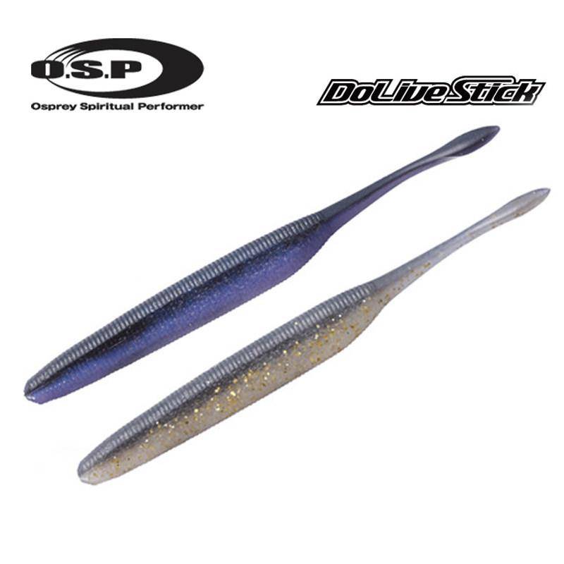 OSP Japan DOLIVE STICK Blyfri Vaggande Svansmask Mjukbetesdrag för Abborre & Gös - Svart Pit.