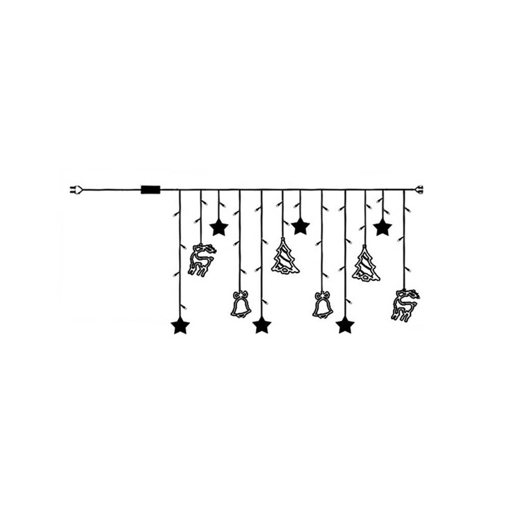 Christmas Moon Star Window Fairy String Lights USB & Battery Powered String Light for Indoor Window Bedroom Multicolor