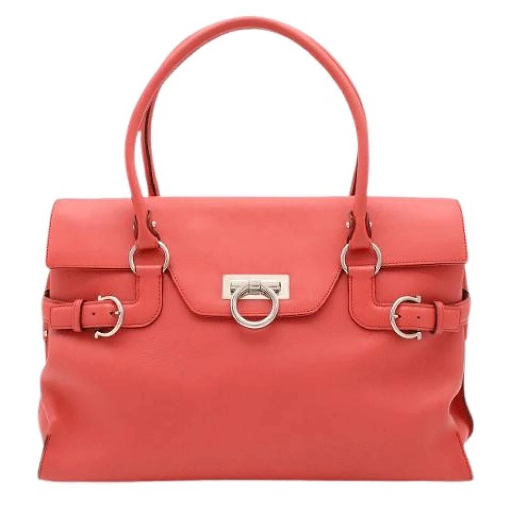 Salvatore Ferragamo Pre-owned Pre-owned Læder Tote Taske - Vintage - Dame - Lyserød - ONE SIZE - Læder