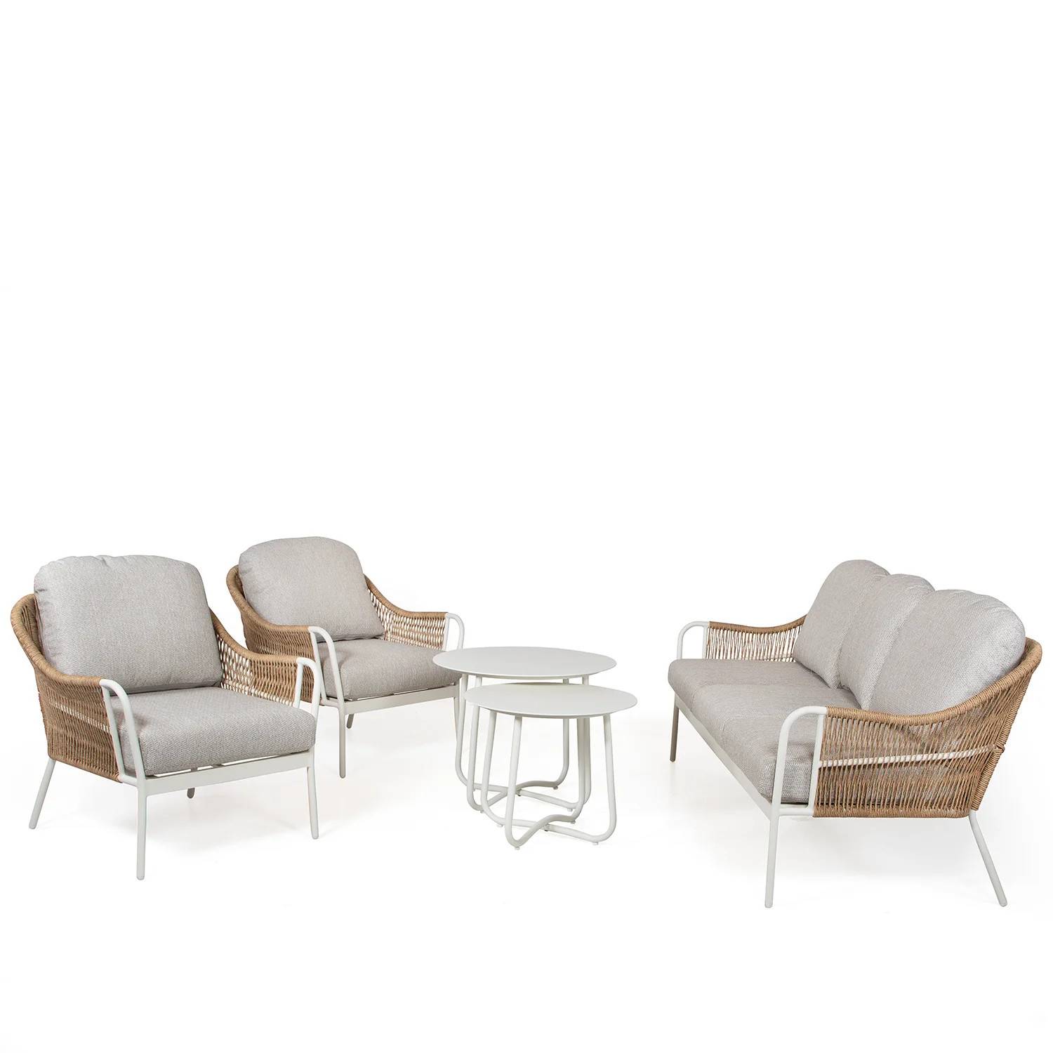 Olivia soffgrupp med satsbord - cream/natur/beige - Beige